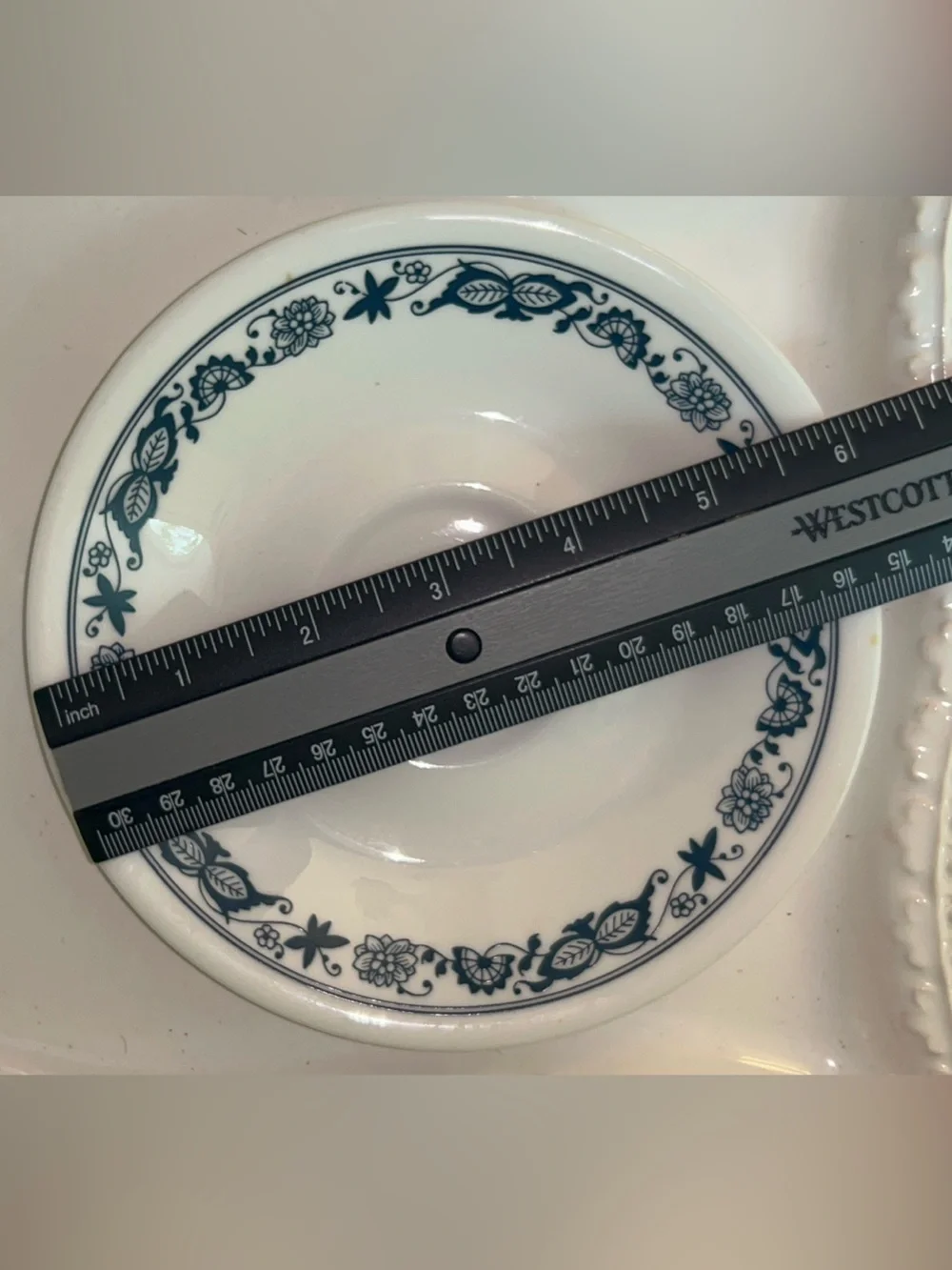 Vintage Corelle Old Town Blue Hook-Handle Cup and Saucer Set -set of 6